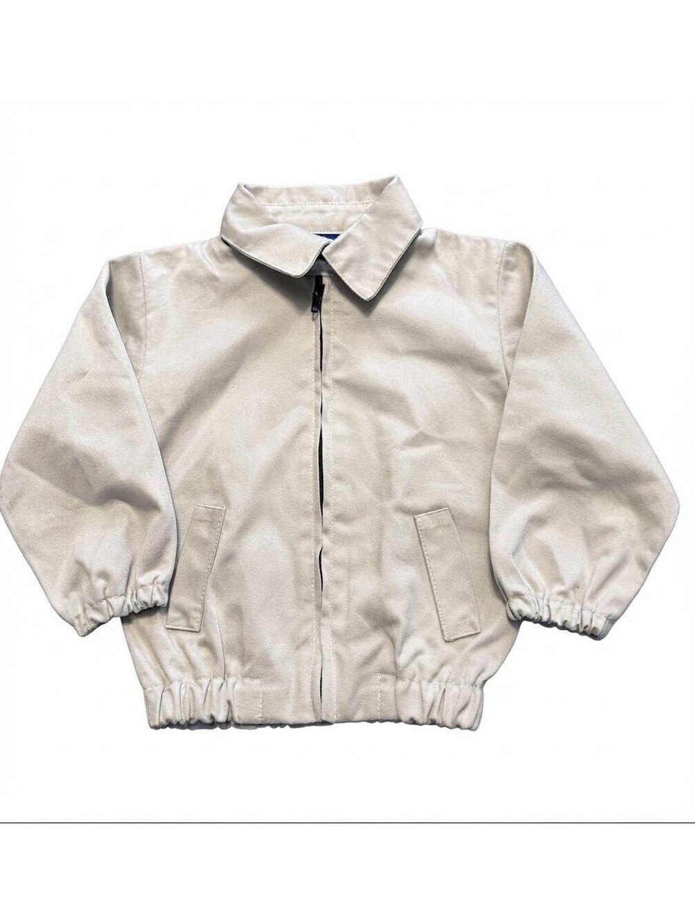 Carriage Boutiques Vintage Baby Jacket 18M Beige Full Zip 100% Cotton